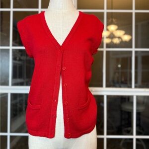 Emily Petites Red Silk-Blend Cardigan/Vest